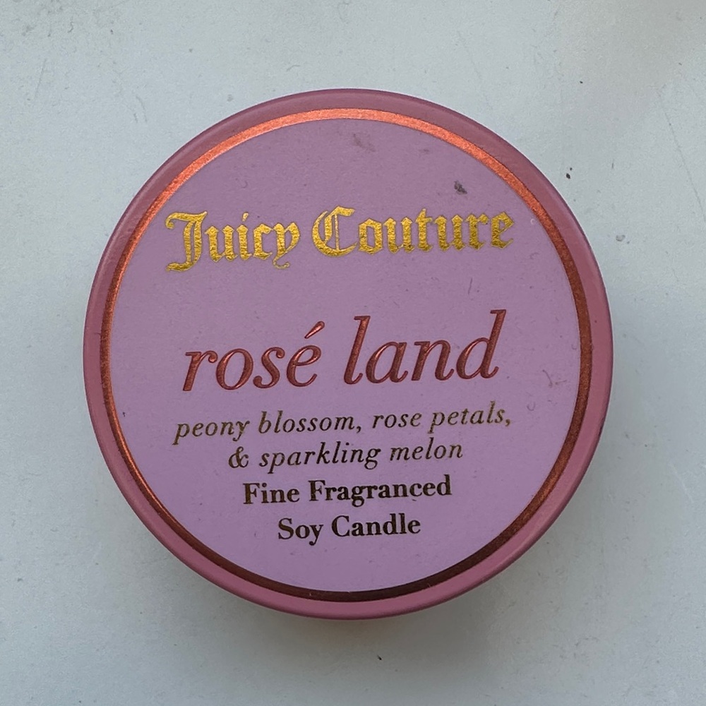 Juicy Couture Pink and Gold Soy Candle